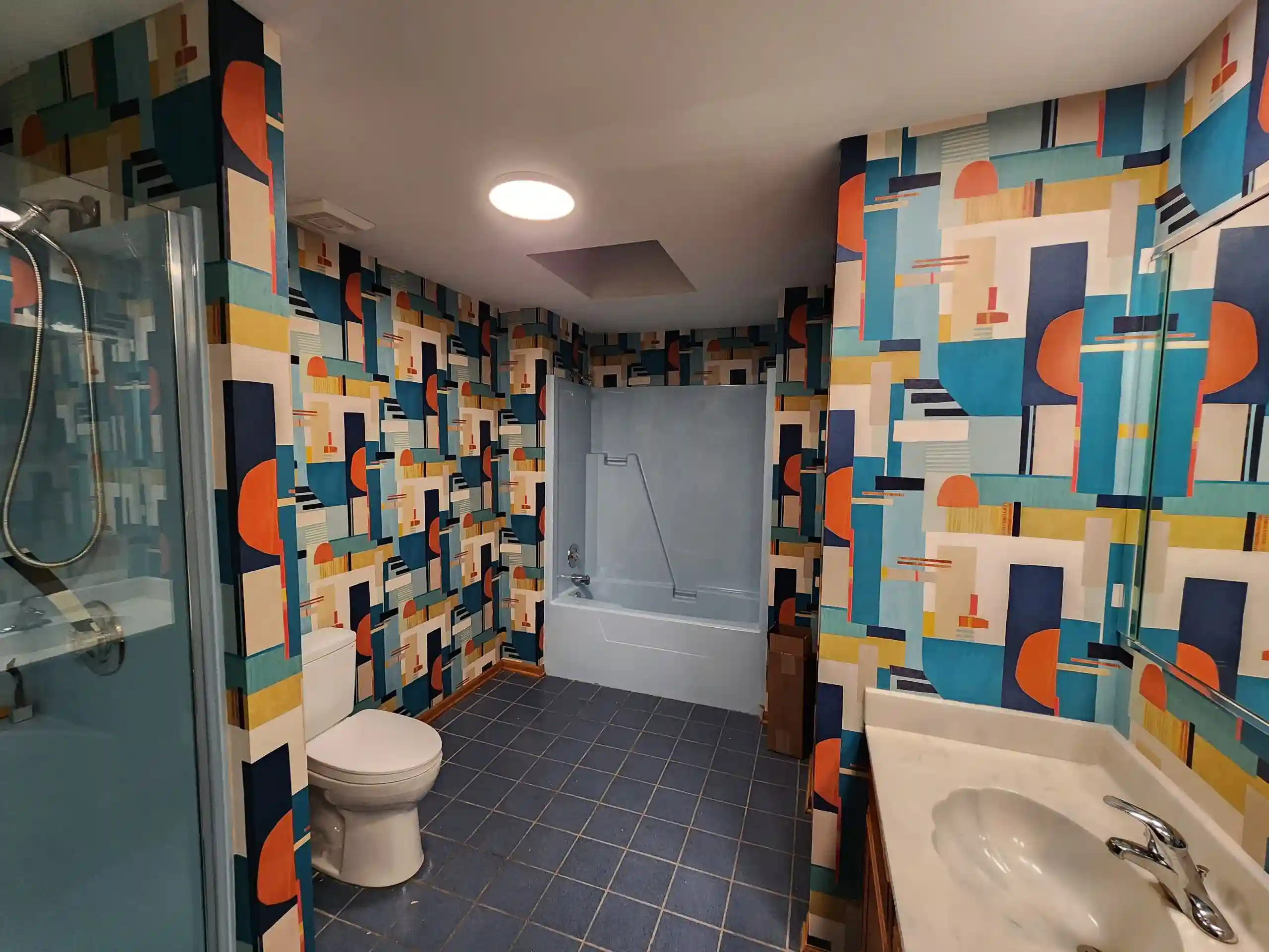 Murphy Wallpaper Installer office vinyl wallpaper installation in Dallas